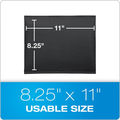 Quality Park Bubble Mailers, 8.5 x 11 Shipping Envelopes, Water Resistant White Poly Padded Envelopes, Redi-Strip Peel Off Closure, 25/Box (QUA85859)