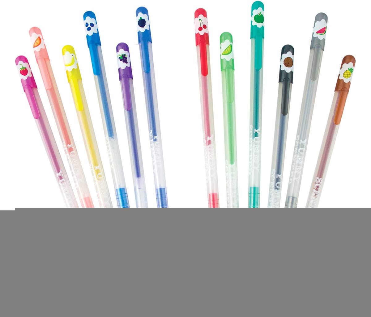 Ooly Scented Yummy Yummy Glitter Gel Pens Set of 12-1.00mm NIB Scented Glitter Pens for Kids and Adults, Art and Stationery Supplies