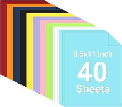 40 Sheets Colored Cardstock, 8.5 x 11 Construction Paper, Black Card Stock Paper, Cardstock Printer Paper for Halloween,Mothers Day, Christmas, Wedding Invitations, DIY Cards, Photo, Art and Crafts