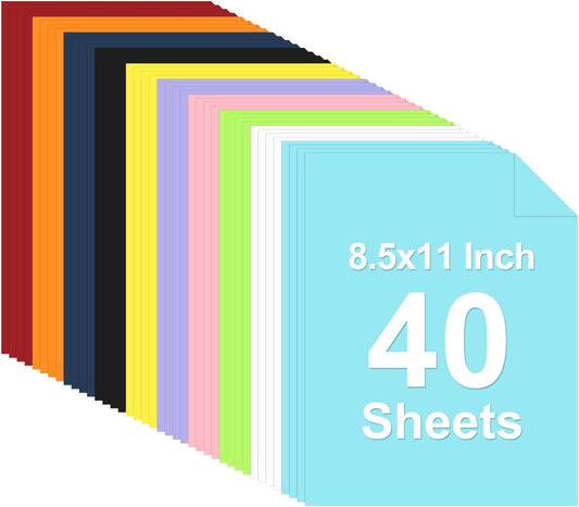 40 Sheets Colored Cardstock, 8.5 x 11 Construction Paper, Black Card Stock Paper, Cardstock Printer Paper for Halloween,Mothers Day, Christmas, Wedding Invitations, DIY Cards, Photo, Art and Crafts