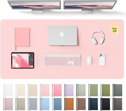 YSAGi Leather Desk Pad Protector, Large Mouse Pad, Non-Slip PU Leather Desk Blotter, Waterproof Writing Pad for Office and Home (31.5" x 15.8", Eggshell) - Colors B