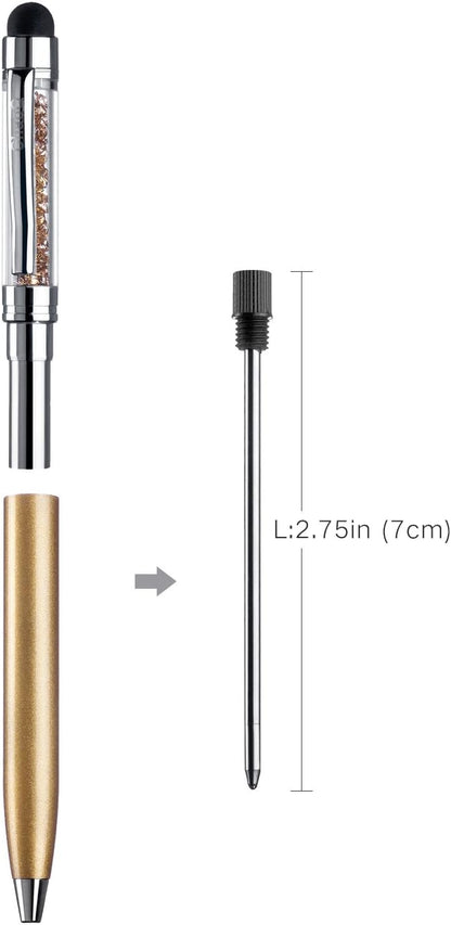 Black Ink Refills (10 Pcs), Replaceable Pen Refills, 2.75 inch (70 mm) Ballpoint Pens Refills, 1mm Medium Tips - Black
