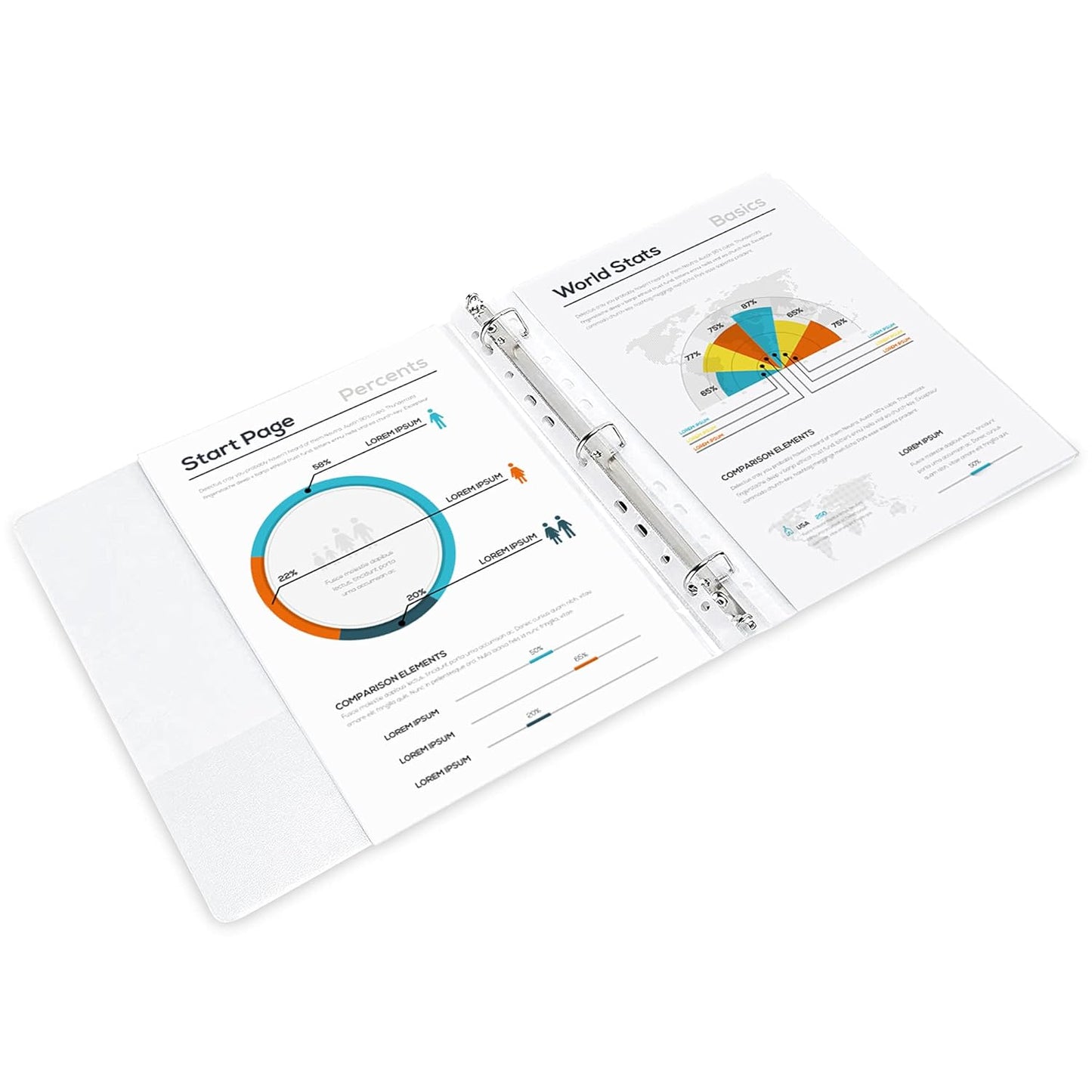 Amazon Basics 3 Ring Binders, 3 Inch D-Ring Organizer for School, Home Office, Paper Storage, White, 2 Pack