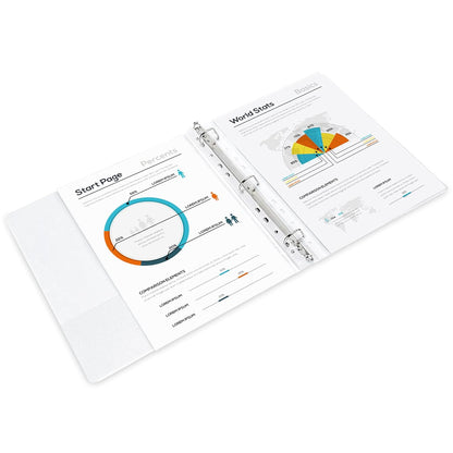 Amazon Basics 3 Ring Binders, 3 Inch D-Ring Organizer for School, Home Office, Paper Storage, White, 2 Pack