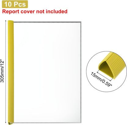PATIKIL 10Pcs Binding Bars, 15mm Binding Bars Slide Grip 120 Sheets Capacity A4 Size Report Binder Triangle Presentation Binder for Report Cover Resume, Blue