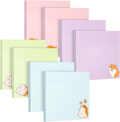 Mr. Pen- Aesthetic Sticky Notes, 3"x3", 8 Pads, 400 Sheets, 4 Designs, Cute Bear Sticky Notes, Self-Stick Note Pads Aesthetic, Perfect for Office, School, Home, Study & Organization