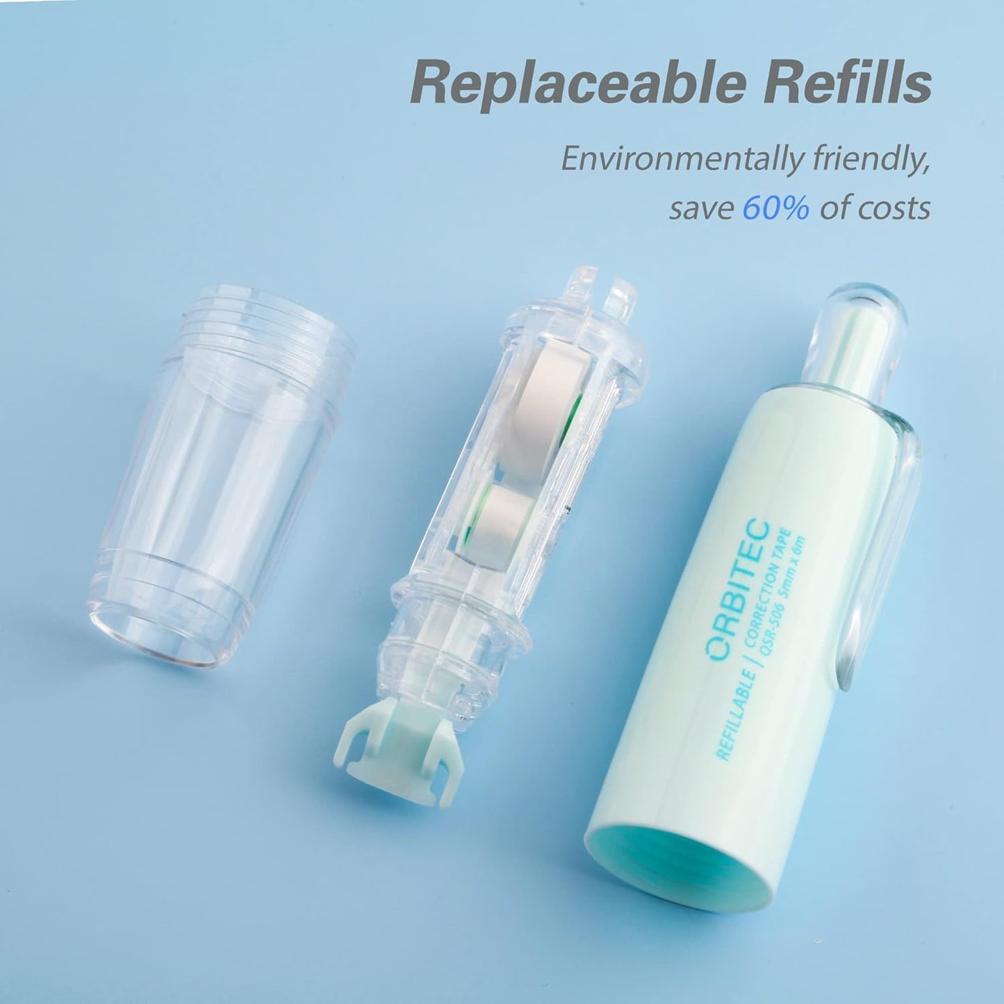 Refillable Retractable White Correction Tape, Mini Small Japan Aesthetic Cute Correction Tape Pen, with Easy to Refill Pen Applicator,for Kawaii School Office Supplies