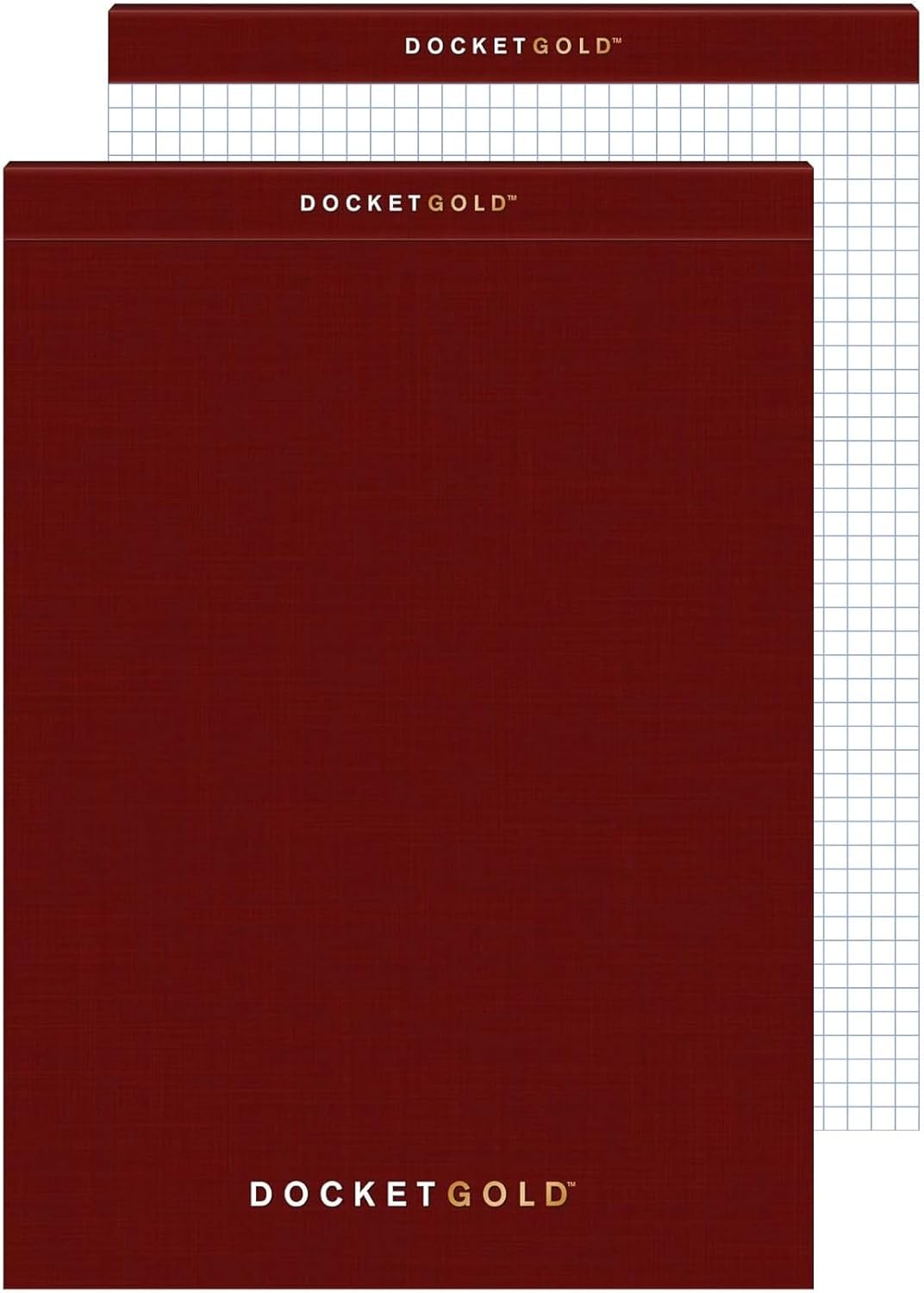 Tops Docket Gold Premium Weight Graph Paper, 8.5" x 11", 4 x 4 Graph Ruled on Front and 1/4" Narrow Ruled on Back, Reinforced Backing, Burgundy Cover, 80 Sheets per Pad (63752) (1 Count)