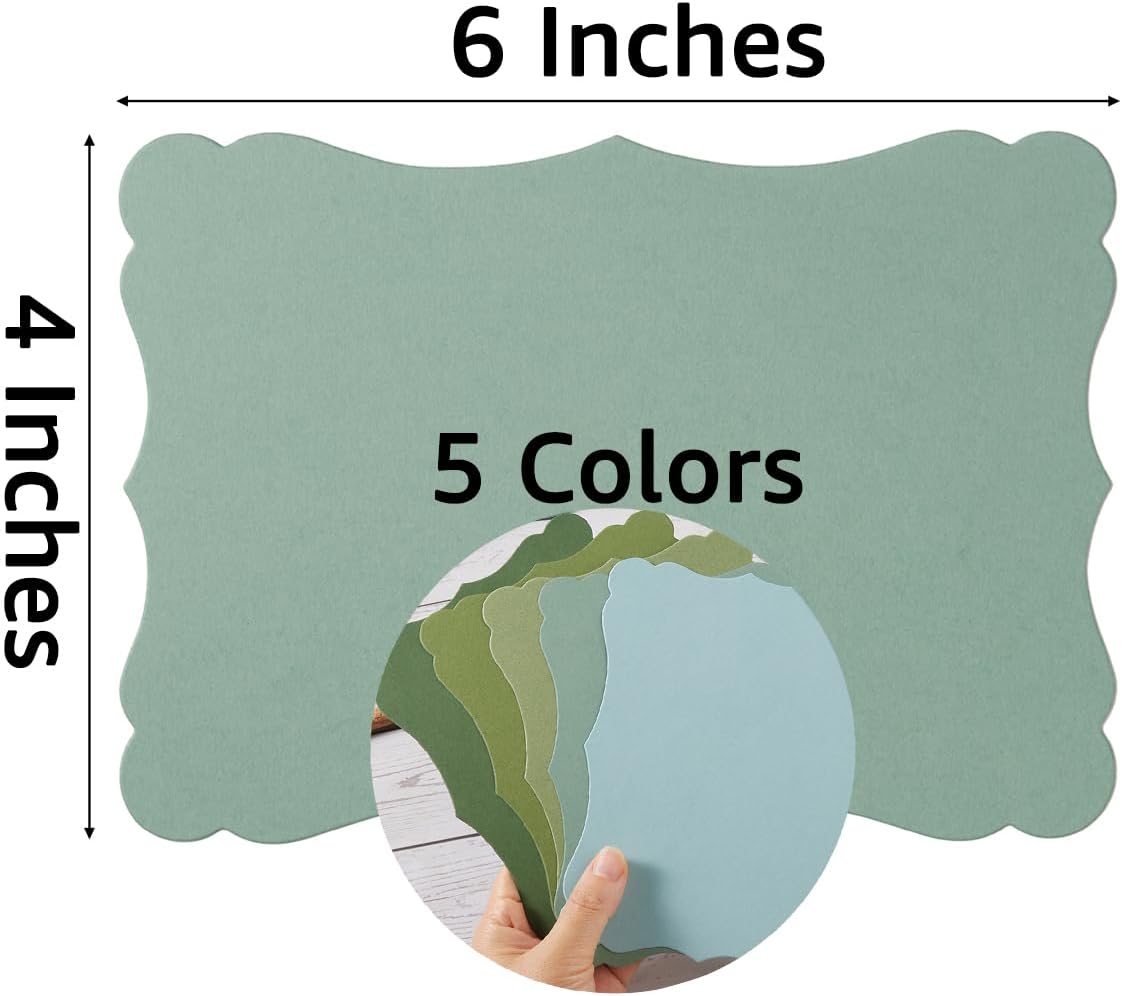 50 Pack Blank Kraft Cards Cardstock Thick Paper Brown Greeting Cards for DIY Gift Card Menus, Baby Shower and Wedding Invitations (Multicolored, 5x7IN)