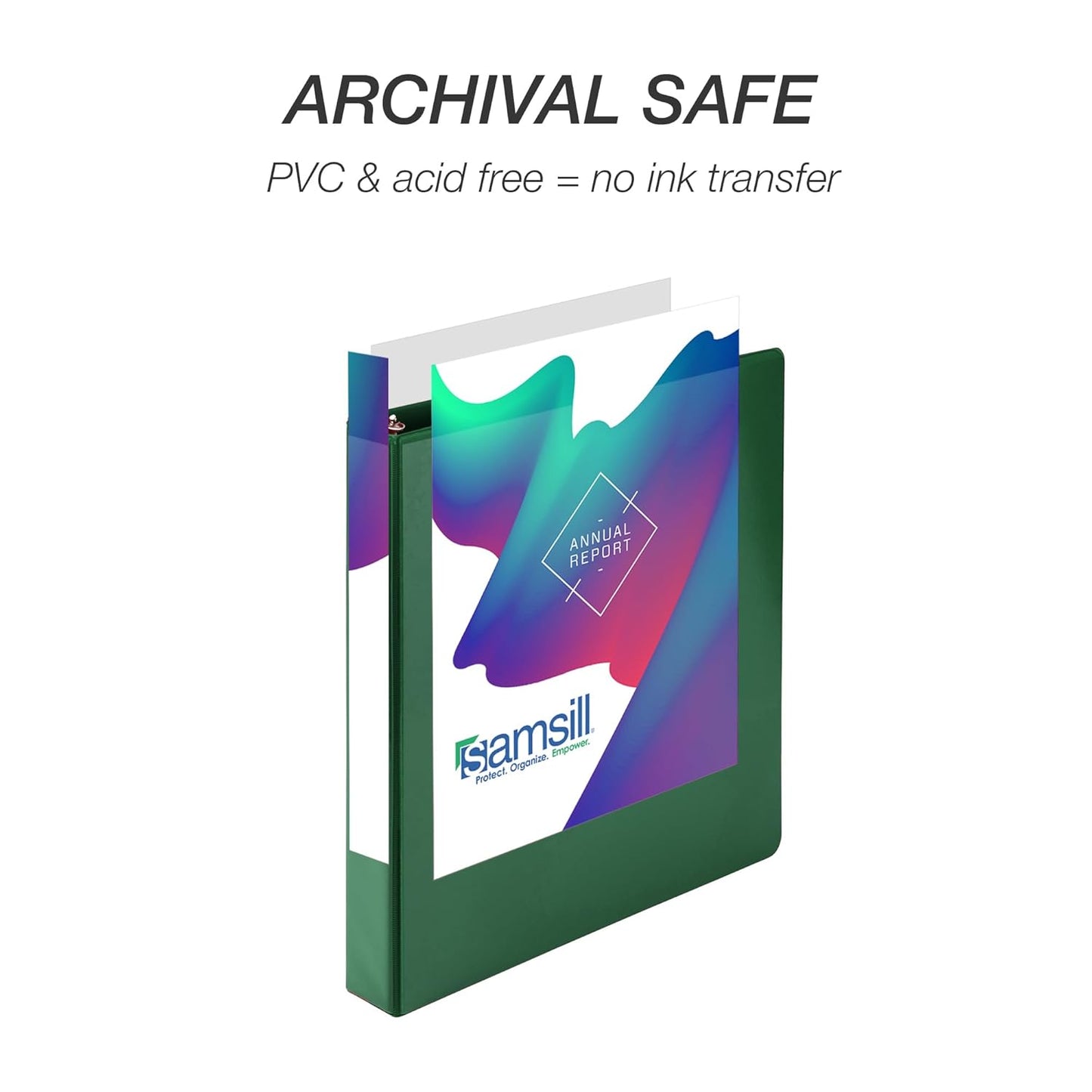 Samsill 1 Inch 3 Ring Binders, Economy Round Ring, Clear View Cover, 200 Sheet Capacity - for School, Home, Office - Green, 24 Pack