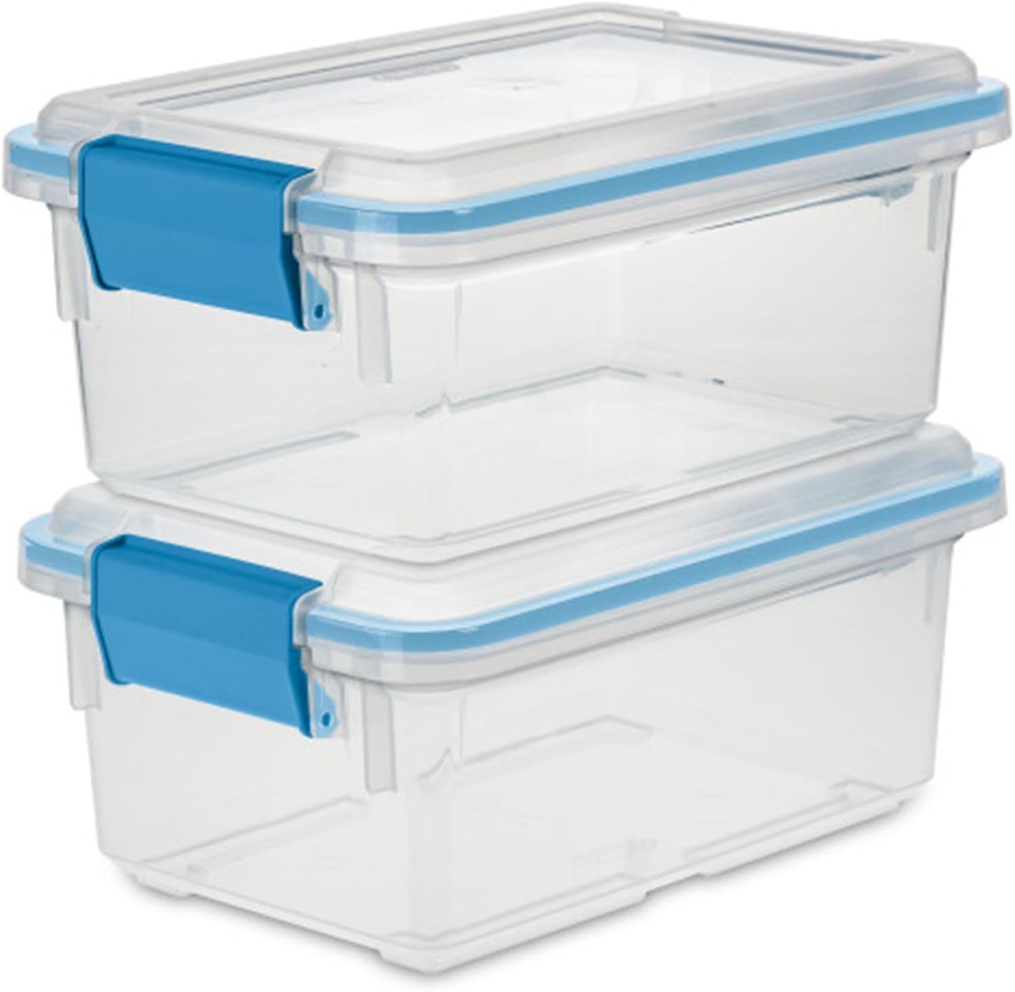 Sterilite 4-Pack Gasket Box, Weather-Resistant Storage Bins with Latching Lids, 32 Quart - Heavy-Duty Organizing Containers for Closet, Bathroom, and Office