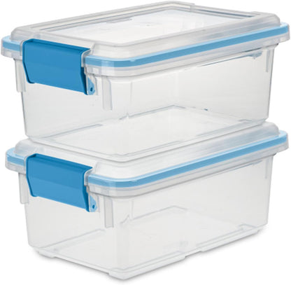 Sterilite 4-Pack Gasket Box, Weather-Resistant Storage Bins with Latching Lids, 32 Quart - Heavy-Duty Organizing Containers for Closet, Bathroom, and Office