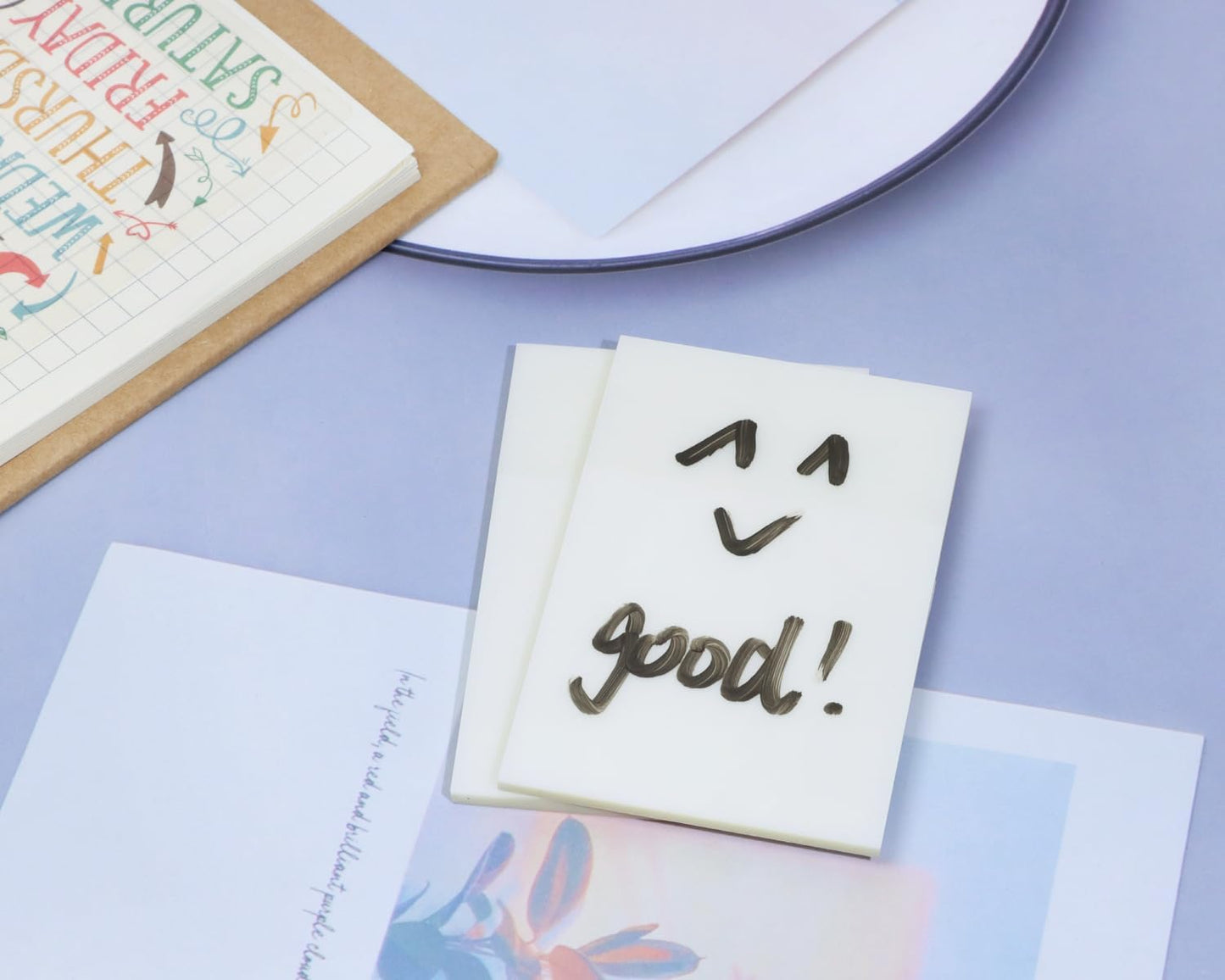 ONLYKXY 2 Pack Rectangle Transparent Sticky Notes 2.95x1.96inch Waterproof Index Sticker Self-Stick Book Tabs 100 Sheets PET Markers Sticky Notes Pad (Dark Blue)