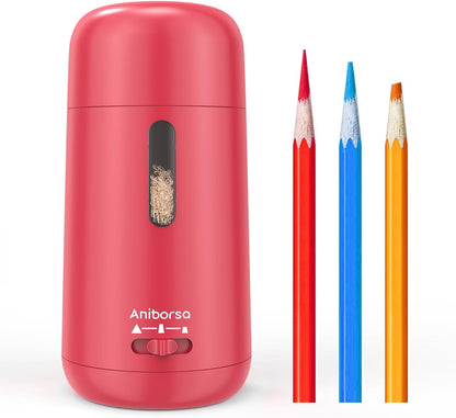 Automatic Electric Pencil Sharpener - Auto Feed, Auto Stop & Auto Eject, Rechargeable for Classroom, Home, School, Office, Black
