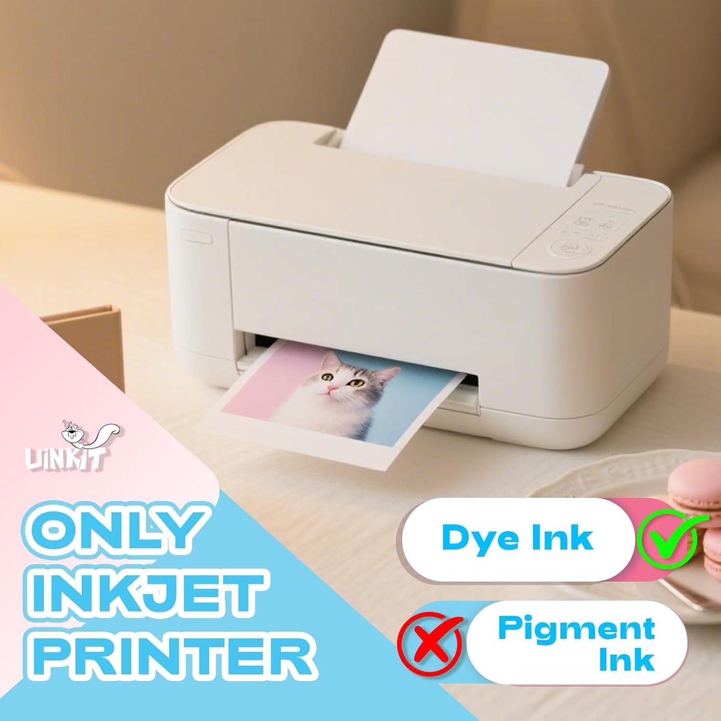 Uinkit 37lb Thin Flyer Paper Glossy 8.5x11 Inkjet 100 Sheets Single Side DIY Chip Bag 135gsm Printer Picture for Inkjet Printer with Dye Ink Letter size A4 Brochure (8.5X11X100)