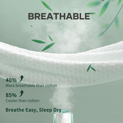 OhGeni 100% Waterproof Queen Size Mattress Protector,Soft Mattress Pad, Cooling Breathable Fitted Sheets,Washable Bed Cover,Non-Slip Deep Pocket,Noiseless for Bedroom