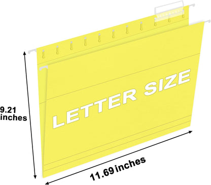 HERKKA Hanging File Folders, 30 Pack Reinforced Letter Size Hanging Folders, Designed for Bulky Files, Filing Cabinet, 1/5-Cut Adjustable Tabs (Blue)