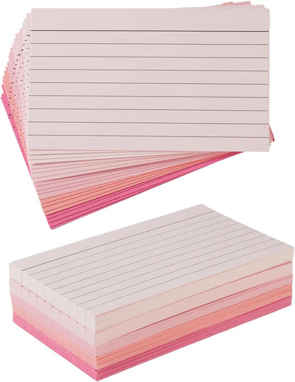 100 Sheets 3x5 Colored Ruled Note Cards Index Cards, 250 GSM Heavy Flashcards, 5 Brown
