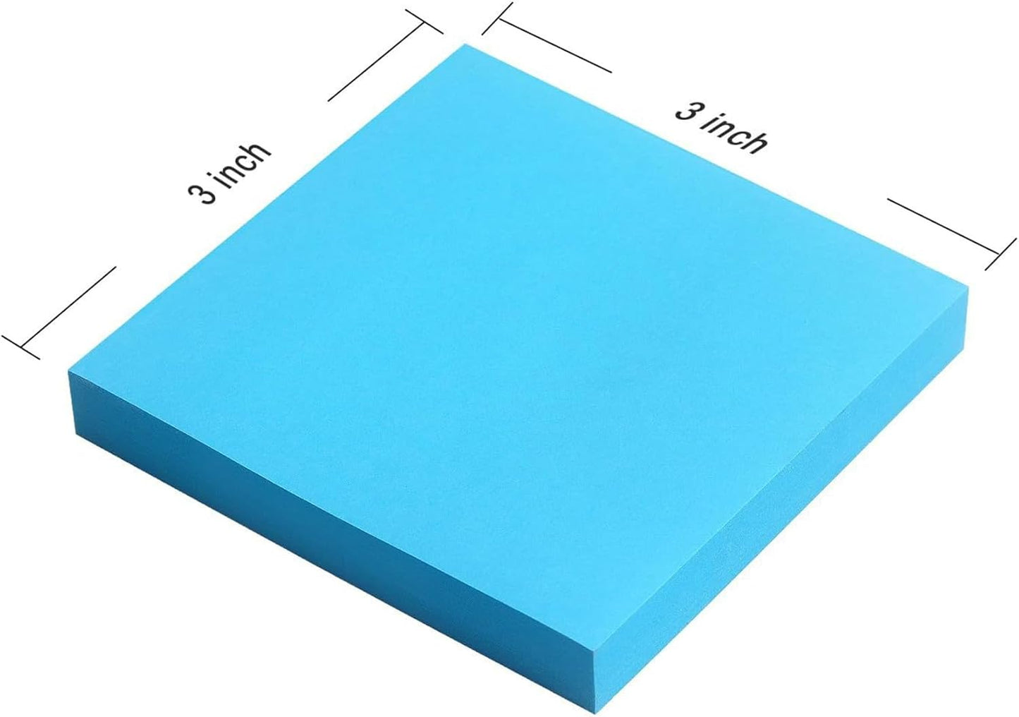 Sticky Notes 3x3 inch,12 Colors Self-Stick Pads, Easy to Post for Office, Home, Study, 100 Sheets/Pad (6Pads)