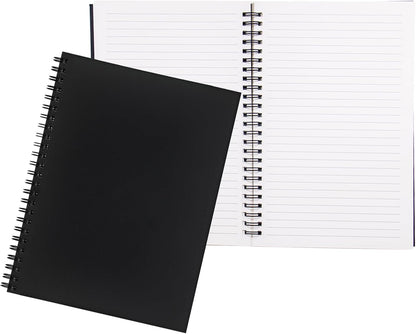Ykimok 2 Pack College Ruled Notebook, Soft Black Cover Spiral Notebook, Memo Notepad Sketchbook, Students Office Business Diary Spiral Book Journal,100 Pages, 50 Sheets, 7.5x 5.1 Inches