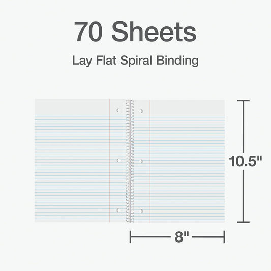 Oxford Spiral Notebook 1-Subject, Bulk College Ruled Spiral Notebooks for School, College Ruled Paper, Black Covers, 70 Perforated Lined Sheets, 8 x 10-1/2 Inches, 12-Pack, Bulk Journals (63744)