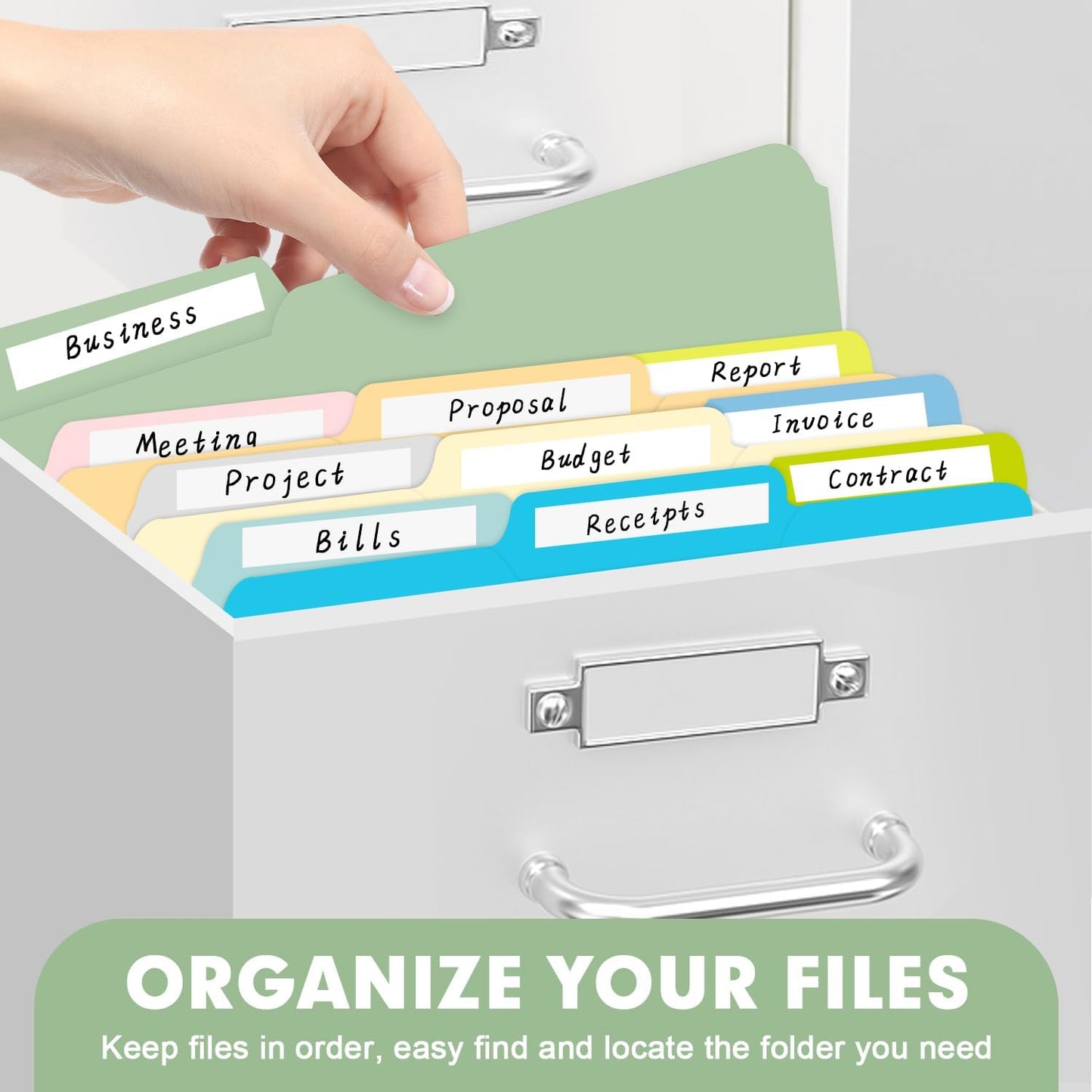 File Folder, RAZCC 150 Pack 1/3 Cut Tab File Folders Letter Size, Manila Folders, Folders with Tab, Great for Organizing and Easy File Storage