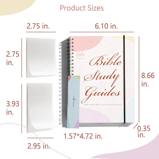 66-Book Bible Study Guide, Bible Study Supplies & Journal, Christian Scripture Summaries, Daily Devotionals Gift Idea Religious Faith-Based Notebook for Women Men Teens Beginners Prayer Reflections