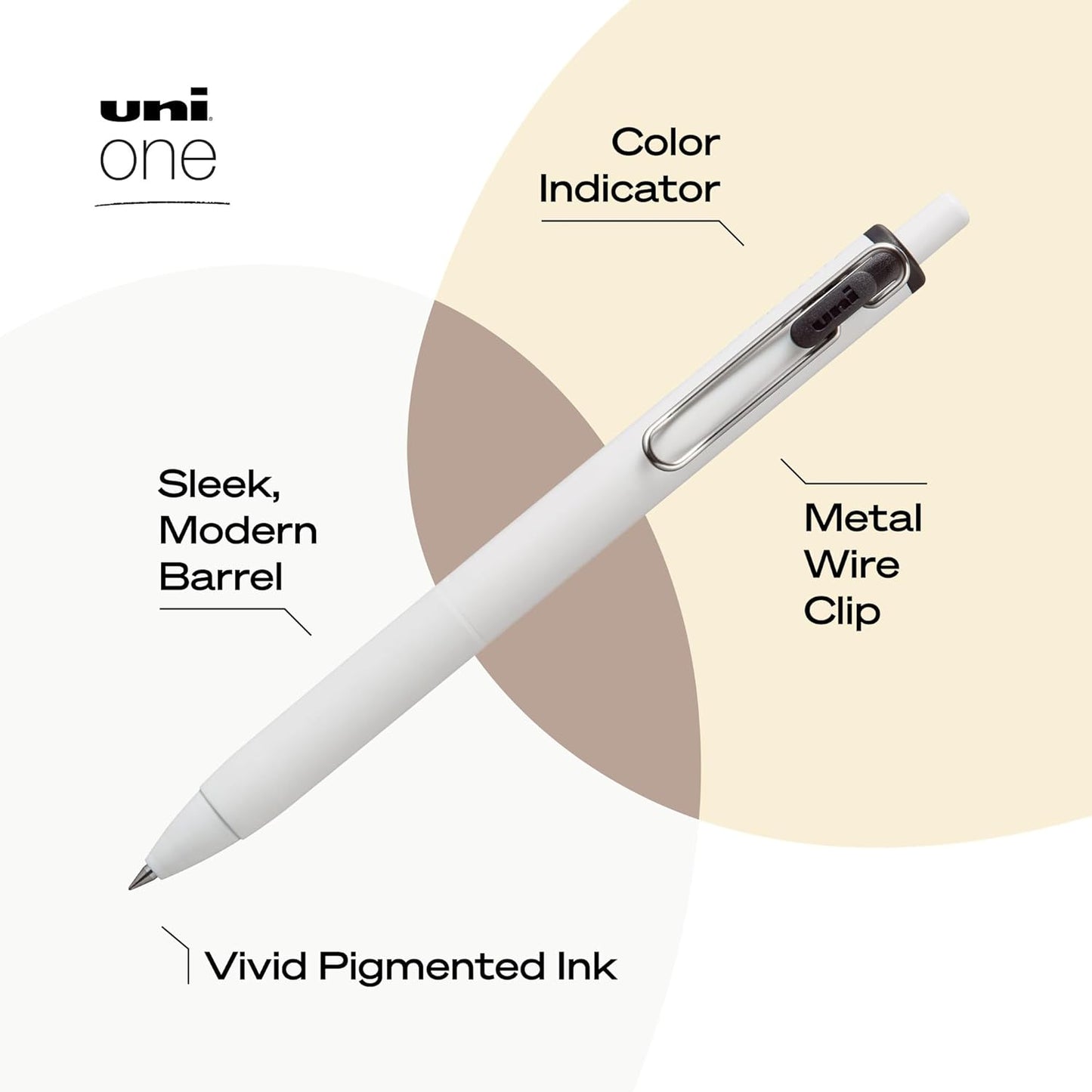 Uni-Ball One Black Retractable Gel Pens 4 Pack with Medium Points, Uni-Ball Click Pens are Fraud Proof and the Best Office, School, and Bible Pens