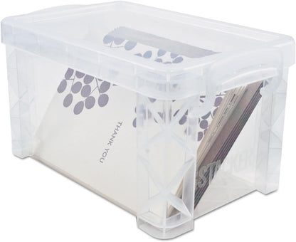 Advantus 40307 Super Stacker Storage Boxes, Hold 400 3 x 5 Cards, Plastic, Clear