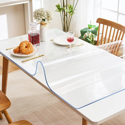 Transparent 14x24 in Small Office Desk Blotter Mat Clear Plastic Table Protector Cover Pad PVC Topper Surface Proection Mat Pad Anti Scratch Table Mat Glass End Table Protector Waterproof Easy Clean - Colors I