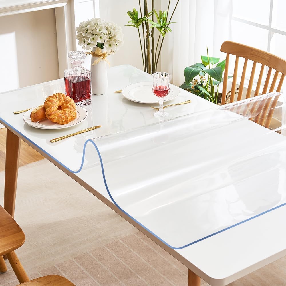 Transparent 14x24 in Small Office Desk Blotter Mat Clear Plastic Table Protector Cover Pad PVC Topper Surface Proection Mat Pad Anti Scratch Table Mat Glass End Table Protector Waterproof Easy Clean - Colors O