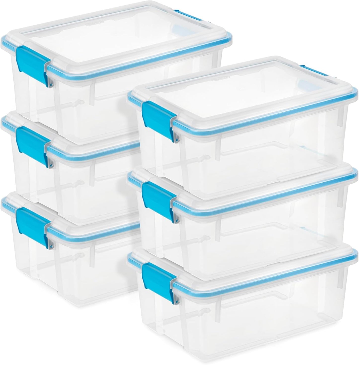 Sterilite 4-Pack Gasket Box, Weather-Resistant Storage Bins with Latching Lids, 32 Quart - Heavy-Duty Organizing Containers for Closet, Bathroom, and Office