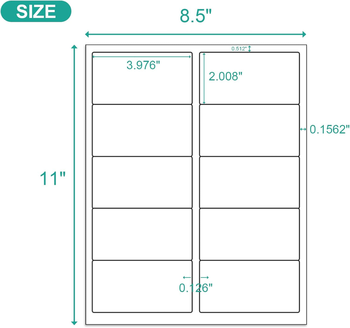 MFLABEL Half Sheet Shipping Labels - 200 Self Adhesive Sticker Sheets for Laser & Inkjet Printers, Waterproof & Smudge-Free, with 12 Free Fragile Labels for Packaging, Shipping and Crafting - Colors A