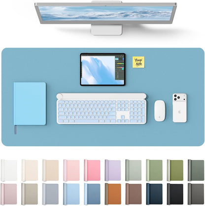 YSAGi Leather Desk Pad Protector, Large Mouse Pad, Non-Slip PU Leather Desk Blotter, Waterproof Writing Pad for Office and Home (31.5" x 15.8", Eggshell) - Colors A