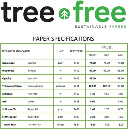 Tree Free Copy Paper 8.5 x 11, 92 Bright 20 lb. Made from Sugarcane Waste Fiber Carbon Neutral 40 Carton - 200,000 Sheet Pallet