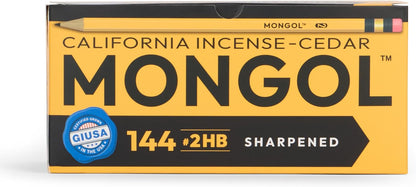 Mongol Classic Incense Cedar #2 Pencil - 12-Pack – Pre-sharpened, European Graphite Core, US Grown Cedar, Smudge Free Eraser – Nontoxic PMA Certified
