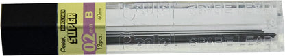 Pentel Super Hi-Polymer Lead Refill 0.2mm, Super Fine, B, 12 Pieces/Tube (C502-B)