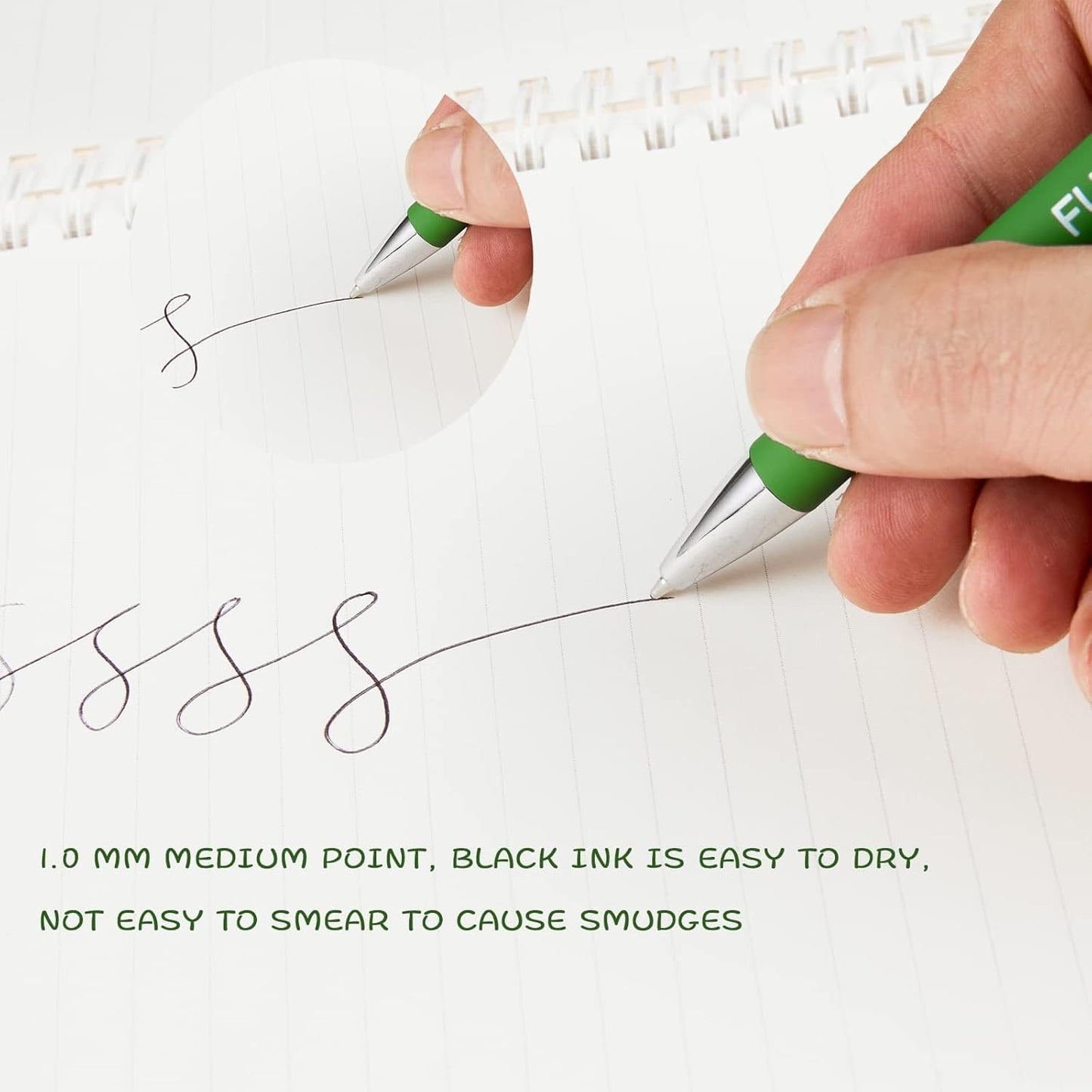 20 Pieces Ballpoint Pen Refills Black Ink 1.0mm Medium Point Smooth Writing Replacement Gel Ink Refills for Retractable Ballpoint Pen School Office Supplies