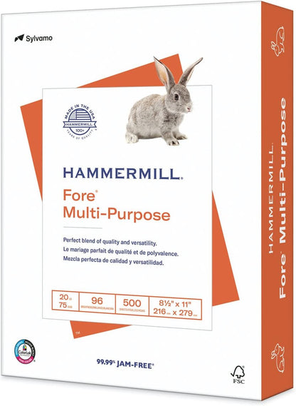 Hammermill 103267RM Multipurpose Paper,20lb,8-1/2-Inch x11-Inch,96 GE/112 IOS,500/RM,WE