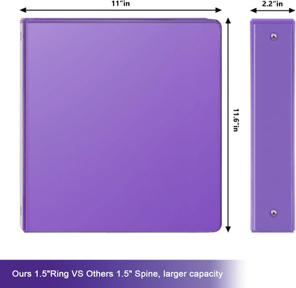 COMIX 3 Ring Binder 2 inch with Clear View Cover, 2" View Binder Holds 450 Sheets of US Letter Size Paper, 6 Pack (Green)