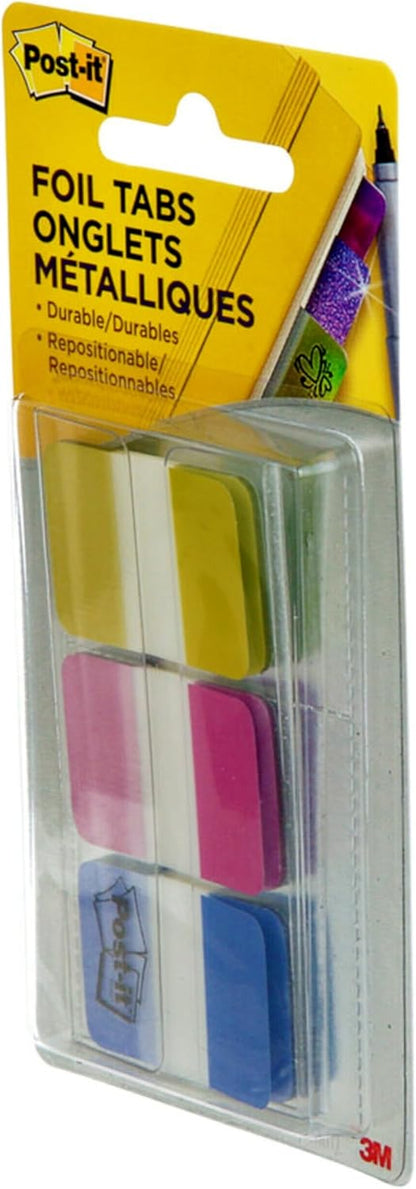 Post-it Foil Tabs, Iridescent Colors, 36 Tabs/Pack, 1 in x 1.5 in (686-FLOPBT)