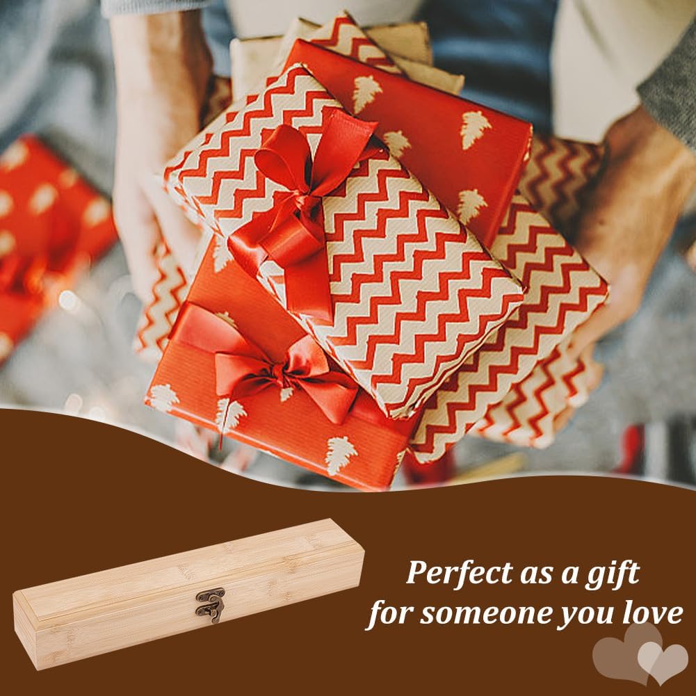 OLYCRAFT Unfinished Wood Box Jewelry Box Unfinished Wooden Artist Tool And Brush Storage Box Wood Pencil Box Small Case with Locking Clasp for Crafting Valentine's Day Easter Decoration