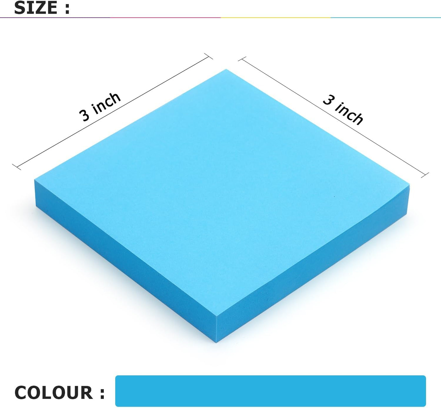 Sticky Notes 3x3 Self-Stick Notes Bright Colors Sticky Notes 4 Pads 100 Sheets/Pad (Yellow)