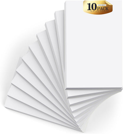 Notepads 3x5, 6 Pack Small Note Pads, Server Note Pad, Scratch Pads 3x5, Memo Pads White Paper, 50 Sheets per Blank Note pads 3''x5'', Small Writing Pads Pocket Notepads for Office School Home Supplies