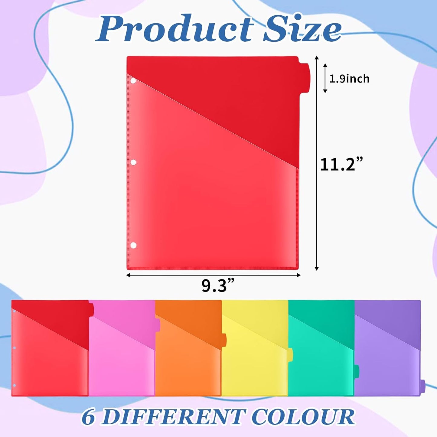 Epakh 12 Pcs Binder Dividers for 3 Rings Binders Index Dividers with Two Clear Pockets Plastics Sheets Protectors with Tab Labels for School Office Organization (Morandi)