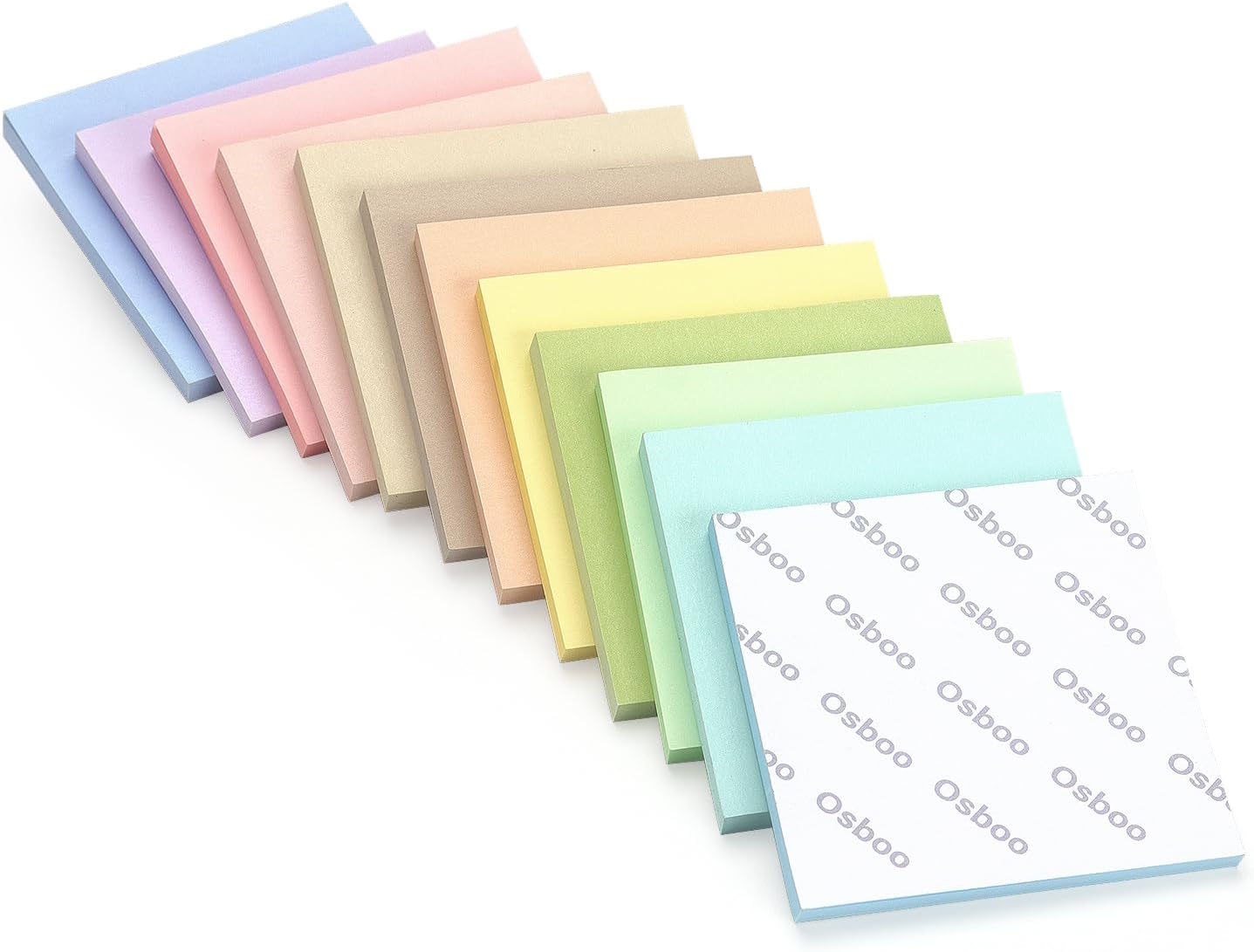 Sticky Notes 3x3inch, 8 Pads Self-Stick Notes, 8 Pastel Multi Colors with Gray Note Pads, Suitable for School, Home, Office, 80 Sheets/Pad