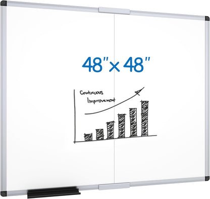 VIZ-PRO Magnetic Whiteboard/Dry Erase Board, 18 X 12 Inches, Includes 1 Eraser & 2 Markers & 4 Magnets