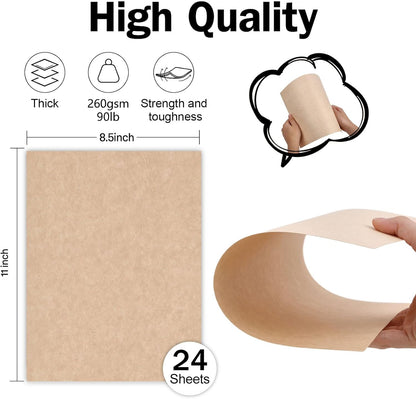 24 Sheets Cream Cardstock 8.5 x 11 Off White Paper, Goefun Ivory Card Stock Printer Paper for Cards Making, Office Printing, Certificate