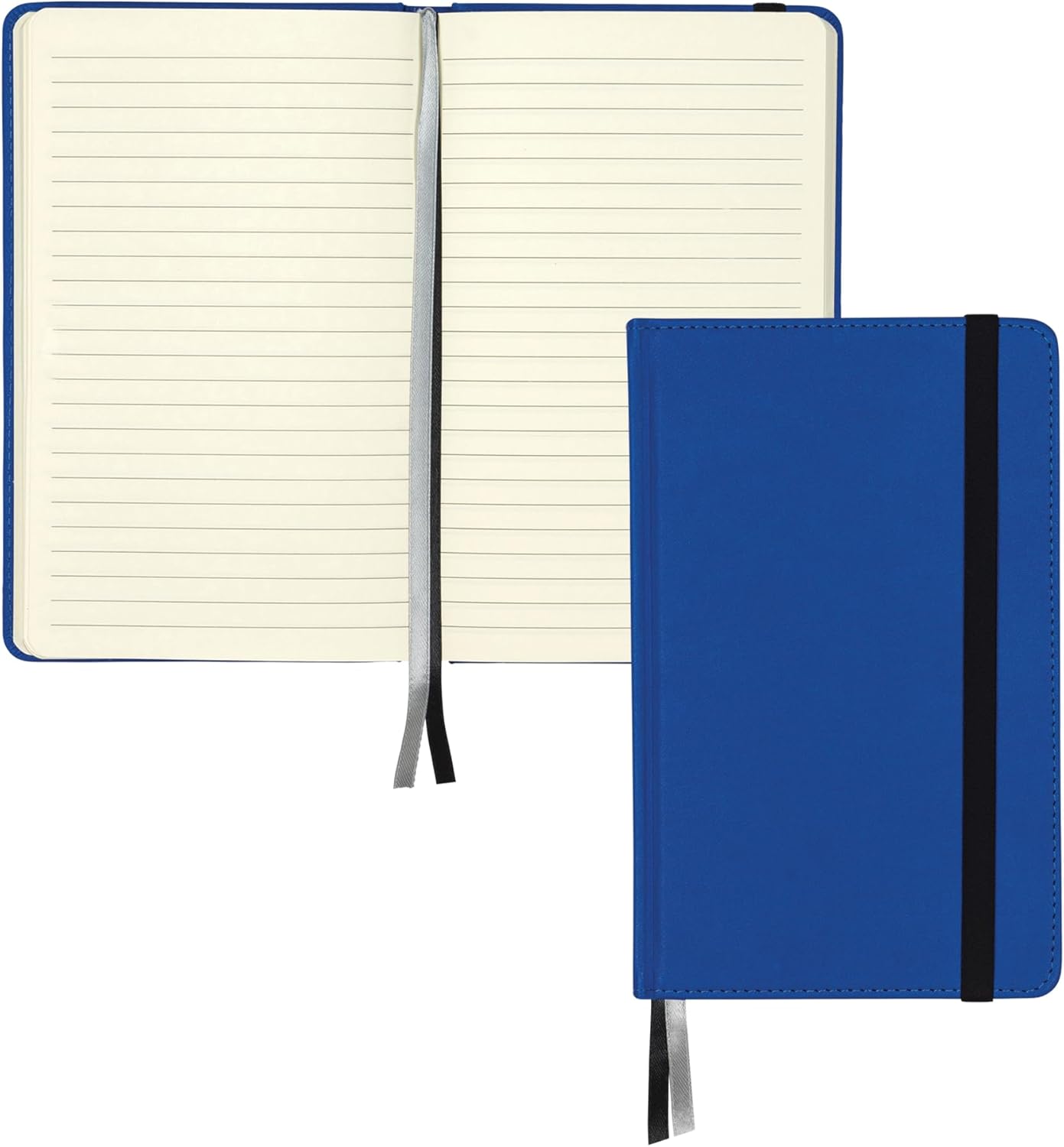 Samsill Large Hardcover Notebook, 240 Lined Notebook Pages, Black, 7.5 x 10 Inch