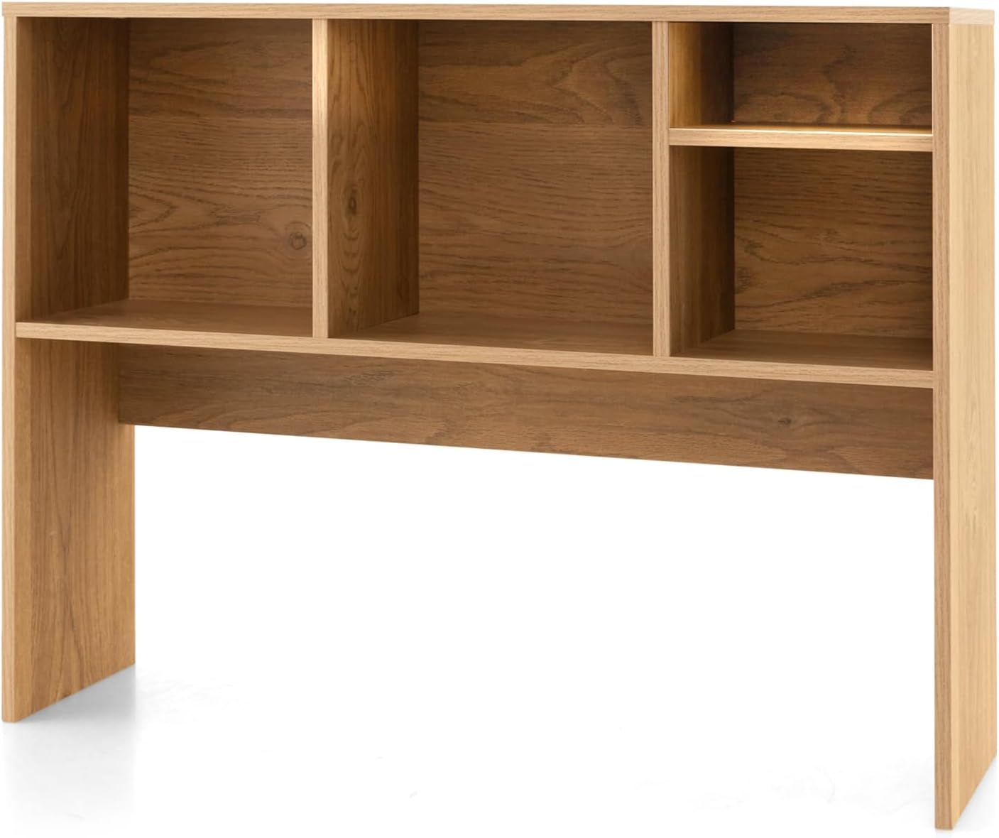 Tangkula Desktop Bookshelf, Countertop Storage Hutch with 5 Shelves for Computer Desk, Desk 3-Tier Display Rack, Multipurpose Wood Desktop Hutch Storage Organizer for Dorm Office Home